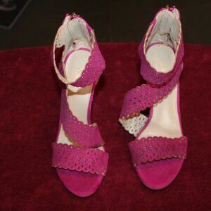 Limelight Fushia Wrap Heels with Zipper Back